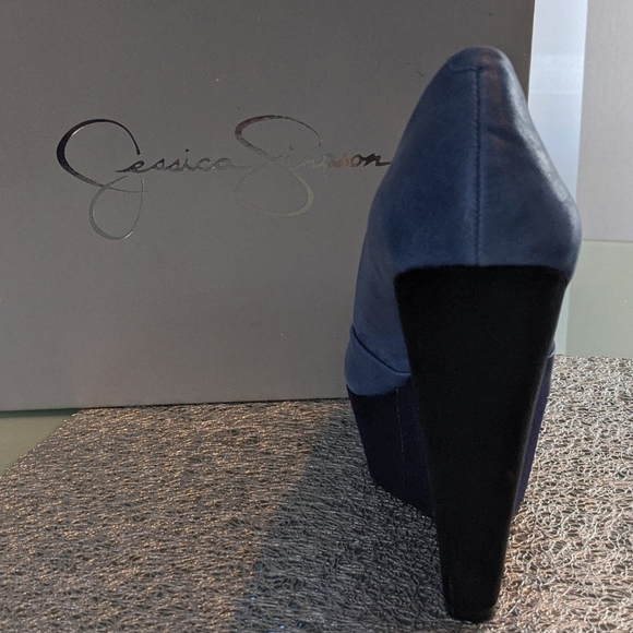 Jessica Simpson Blue Bird Luxury Nappa Wedge Shoes